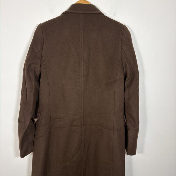 Quince Italian Wool Double-Breasted Over Dress Coat Dark Chocolate Small Jacket - Picture 5 of 12